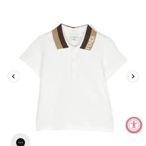 Fendi Kids White Polo Shirt